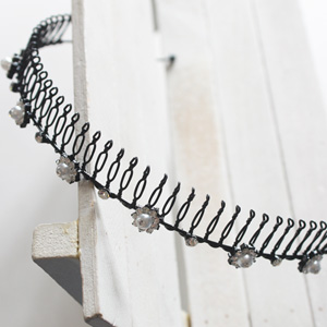 꽃큐빅빗살머리띠