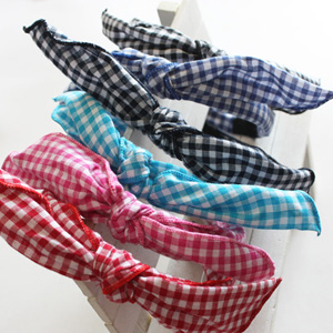 체크바니머리띠