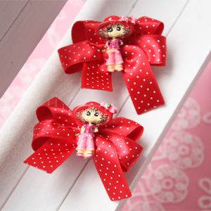 키즈물방울리본핀(한쌍)