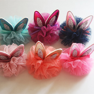 망사토끼헤어핀