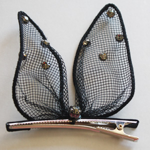 망사리본헤어핀