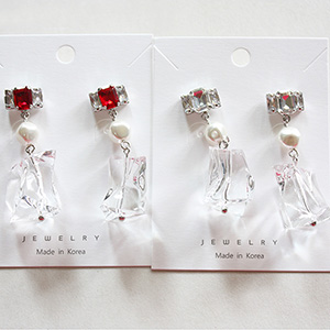 투명진주귀걸이